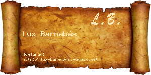 Lux Barnabás névjegykártya
